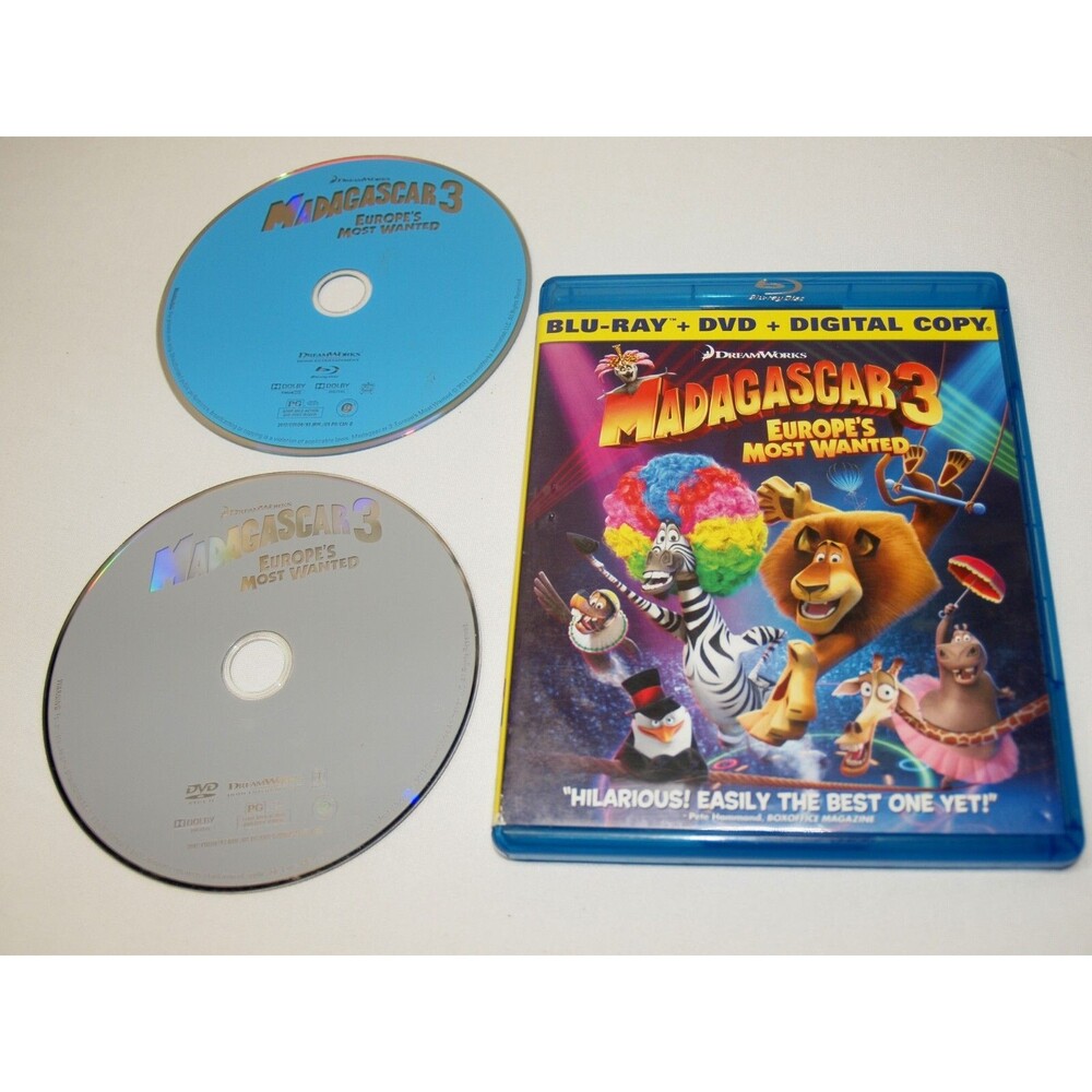 Madagascar 3 Europe's Most Wanted 2012 Blu-ray/DVD 2Disc Set Widescreen Format